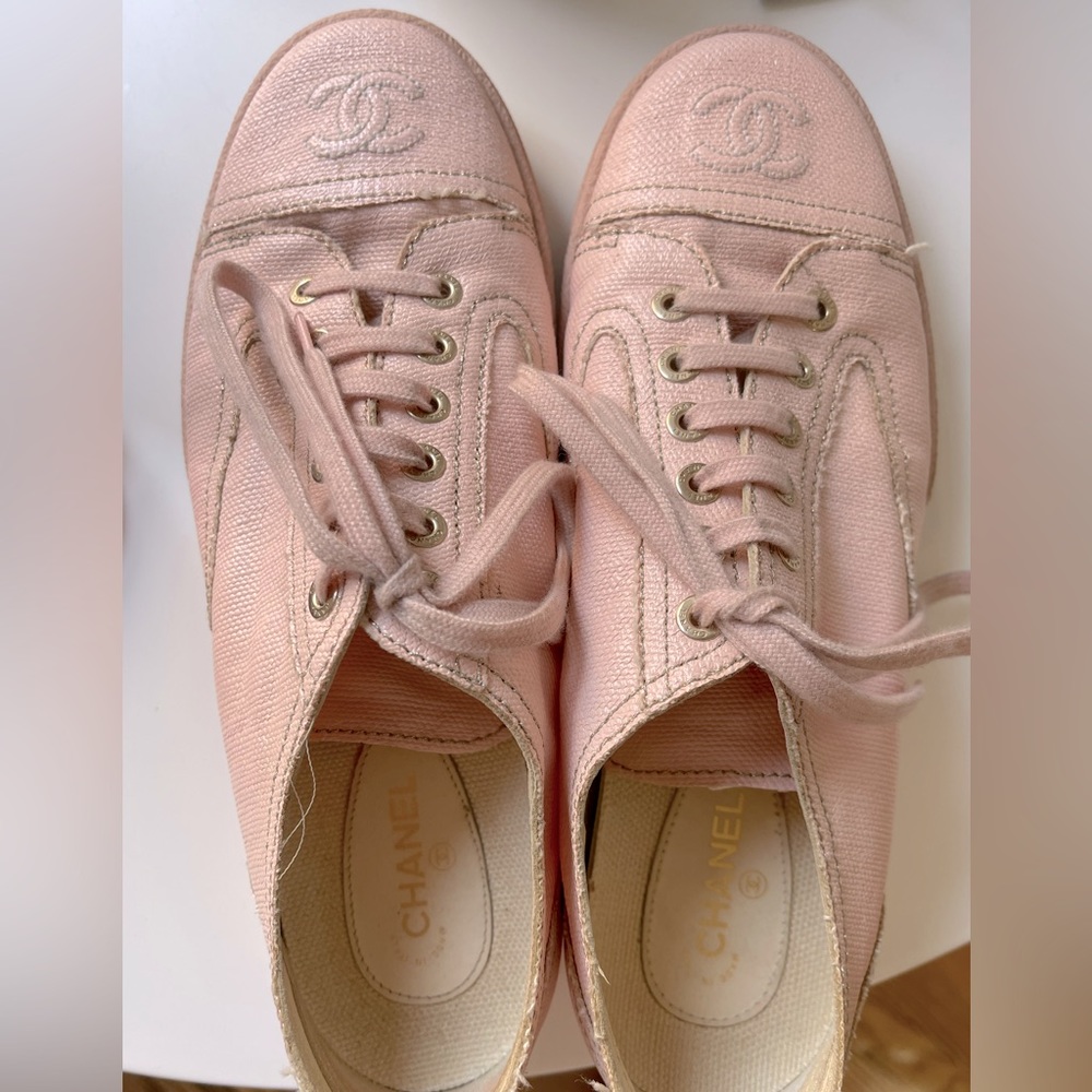 Chanel Lace Up Flats